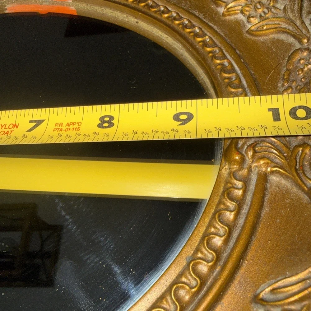 VTG Crown Fine Arts Ornate Bronze framed Mirror Oval 13X11 Gallery Wall READ